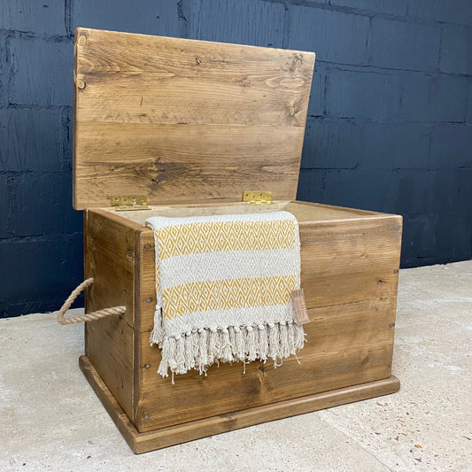 Handmade Rustic Pine Blanket Box