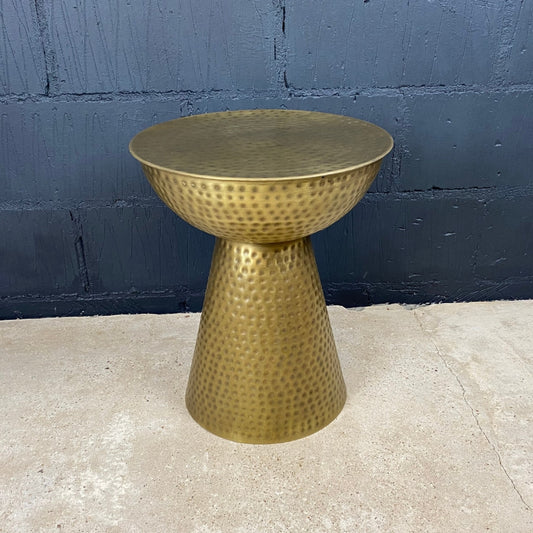 Hammered Brass Colour Side Table