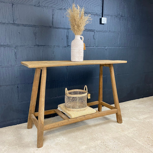 Weathered Teak Console Table