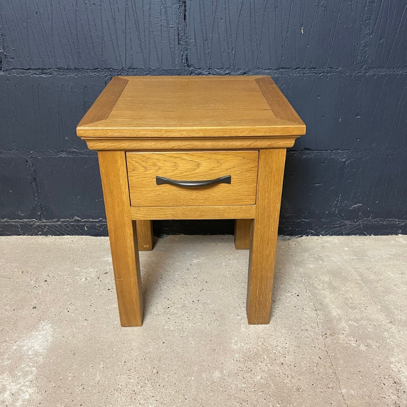 Oak Side Table with 1 Drawer