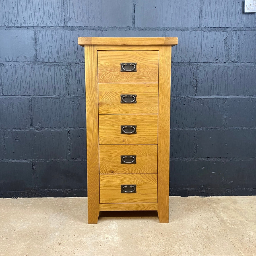 Country Oak Wellington Chest - 5 Drawers