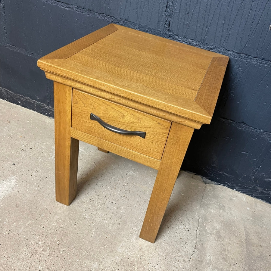 Oak Side Table with 1 Drawer
